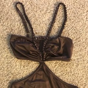 Bebe Silk Cutout Maxi Dress